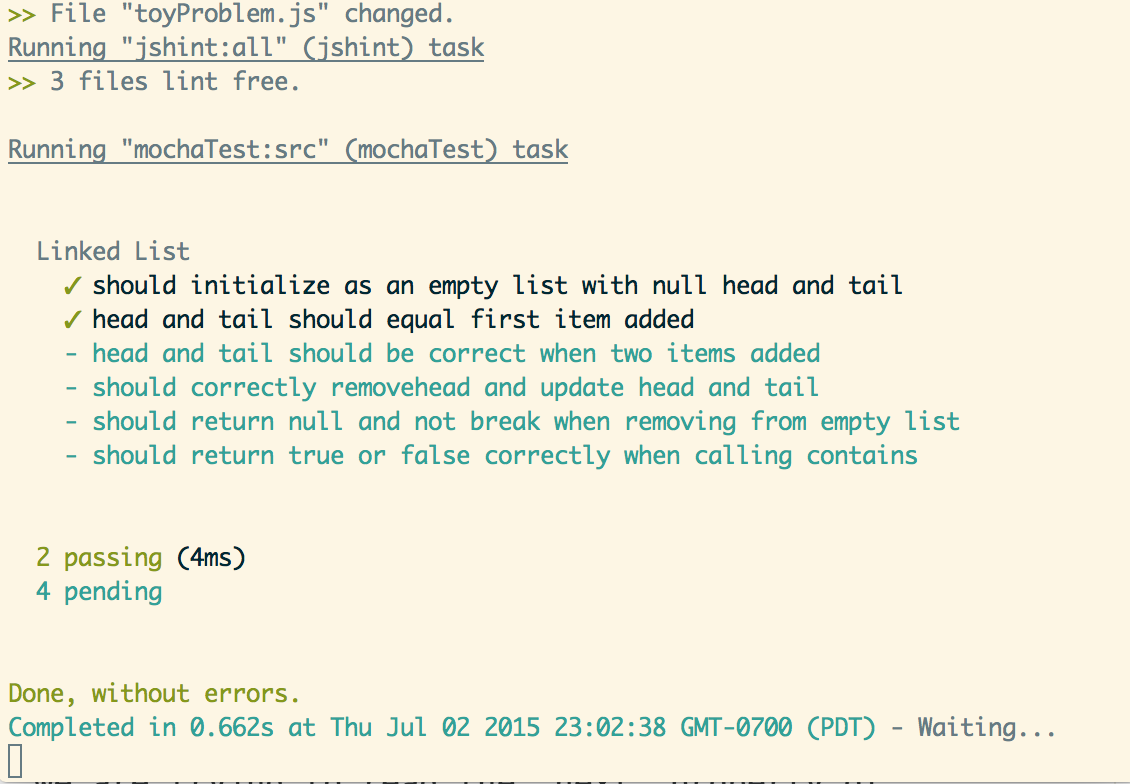 Image of passing test