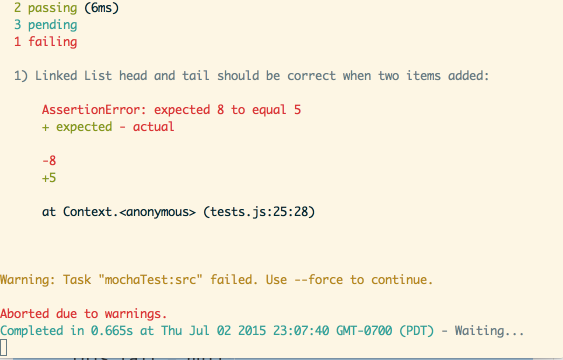 Image of new failing test